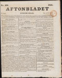 Aftonbladet Fredagen den 18 November 1831