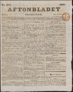 Aftonbladet Onsdagen den 23 November 1831