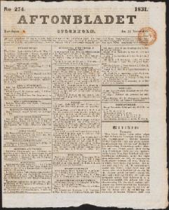 Aftonbladet Torsdagen den 24 November 1831