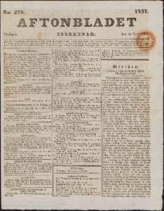 Aftonbladet Tisdagen den 29 November 1831