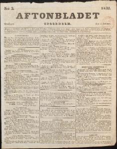 Aftonbladet Onsdagen den 4 Januari 1832