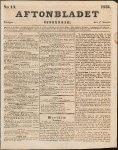 Aftonbladet Tisdagen den 17 Januari 1832