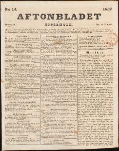 Aftonbladet Onsdagen den 18 Januari 1832