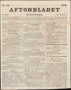 Aftonbladet Torsdagen den 19 Januari 1832