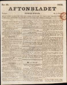Aftonbladet Tisdagen den 24 Januari 1832