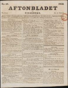 Aftonbladet Torsdagen den 26 Januari 1832