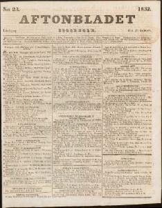 Aftonbladet Lördagen den 28 Januari 1832