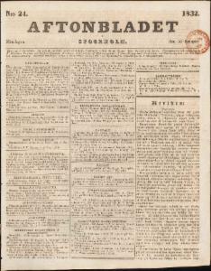 Aftonbladet Måndagen den 30 Januari 1832