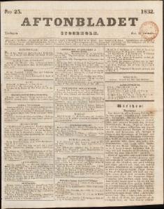 Aftonbladet Tisdagen den 31 Januari 1832