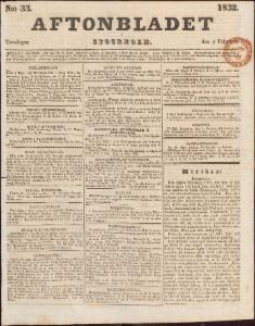 Aftonbladet Torsdagen den 9 Februari 1832