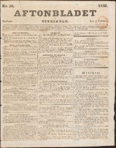 Aftonbladet Onsdagen den 15 Februari 1832