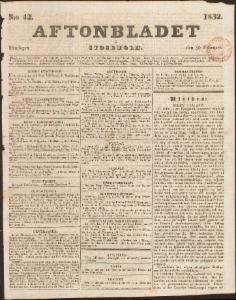 Aftonbladet Måndagen den 20 Februari 1832