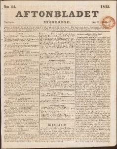 Aftonbladet Onsdagen den 22 Februari 1832