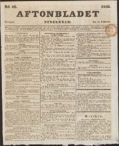 Aftonbladet Fredagen den 24 Februari 1832