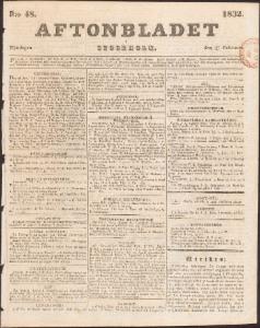 Aftonbladet Måndagen den 27 Februari 1832
