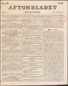 Aftonbladet Tisdagen den 28 Februari 1832