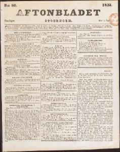 Aftonbladet Onsdagen den 4 April 1832
