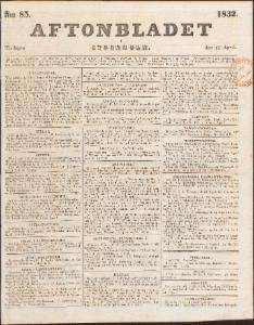 Aftonbladet Tisdagen den 10 April 1832