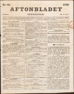 Aftonbladet Onsdagen den 11 April 1832