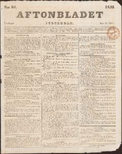 Aftonbladet Fredagen den 13 April 1832