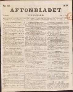 Sida 1 Aftonbladet 1832-04-14