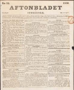 Aftonbladet Onsdagen den 18 April 1832