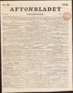 Aftonbladet Fredagen den 27 April 1832