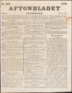 Aftonbladet Måndagen den 30 April 1832