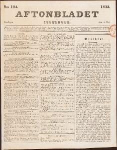 Aftonbladet Fredagen den 4 Maj 1832