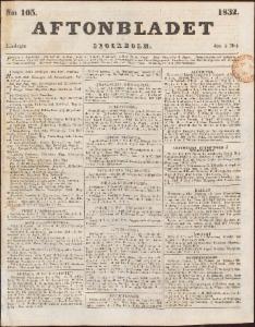 Aftonbladet Lördagen den 5 Maj 1832