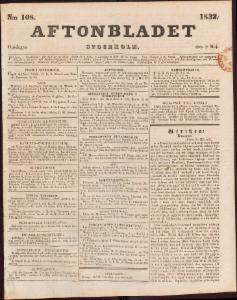 Aftonbladet Onsdagen den 9 Maj 1832