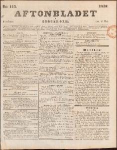 Aftonbladet Torsdagen den 17 Maj 1832