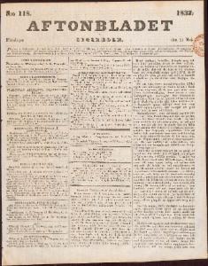 Aftonbladet Måndagen den 21 Maj 1832