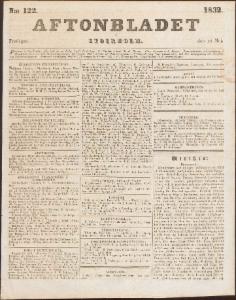 Aftonbladet Fredagen den 25 Maj 1832
