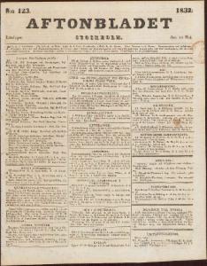 Aftonbladet Lördagen den 26 Maj 1832