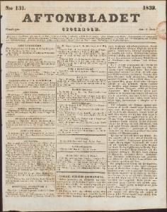 Aftonbladet Onsdagen den 6 Juni 1832