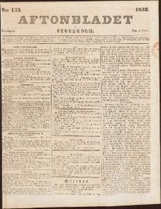 Aftonbladet Fredagen den 8 Juni 1832