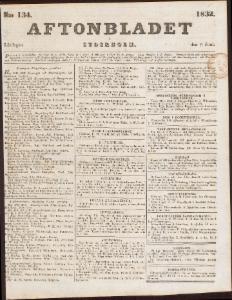 Aftonbladet Lördagen den 9 Juni 1832