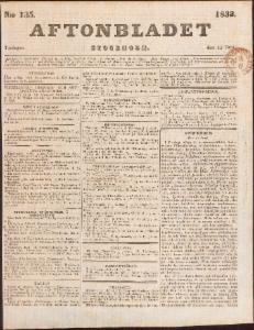 Aftonbladet Tisdagen den 12 Juni 1832
