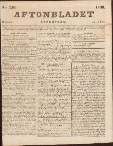 Aftonbladet Onsdagen den 13 Juni 1832
