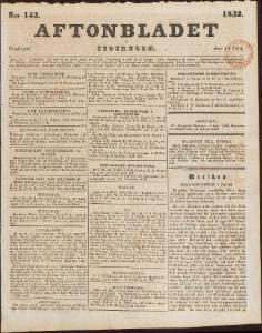 Aftonbladet Onsdagen den 20 Juni 1832