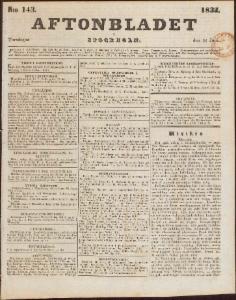 Aftonbladet Torsdagen den 21 Juni 1832