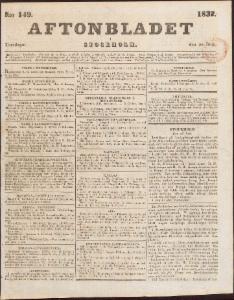 Aftonbladet Torsdagen den 28 Juni 1832