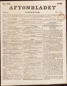 Aftonbladet Onsdagen den 4 Juli 1832