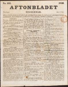 Aftonbladet Torsdagen den 12 Juli 1832