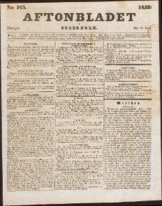 Aftonbladet Tisdagen den 17 Juli 1832