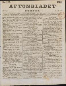 Aftonbladet Lördagen den 28 Juli 1832