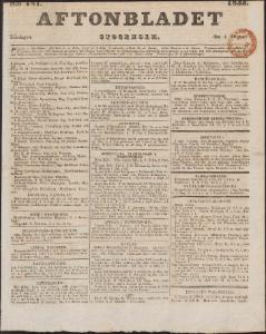 Aftonbladet Lördagen den 4 Augusti 1832