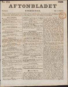 Aftonbladet Onsdagen den 8 Augusti 1832