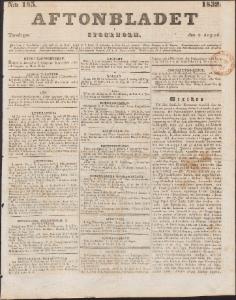 Aftonbladet Torsdagen den 9 Augusti 1832